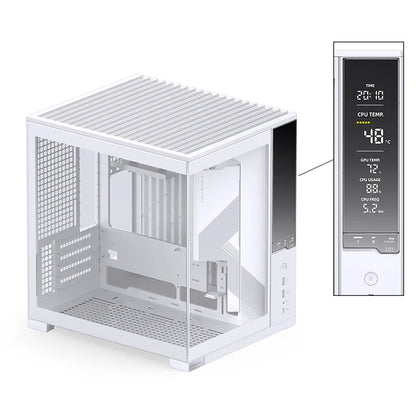 Jonsbo D34 Desktop MATX Mini-ITX Seaview Room PC Case Hardware Monitoring Digital Screen Gaming Chassis Support 280 Water-cooled