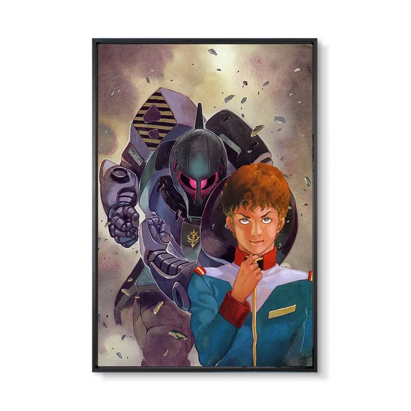 Gundam UC 0079 Frameless Canvas Print  Amuro RX-78 Poster Merchandise - Decorative Wall Art for Bedroom and Headboard