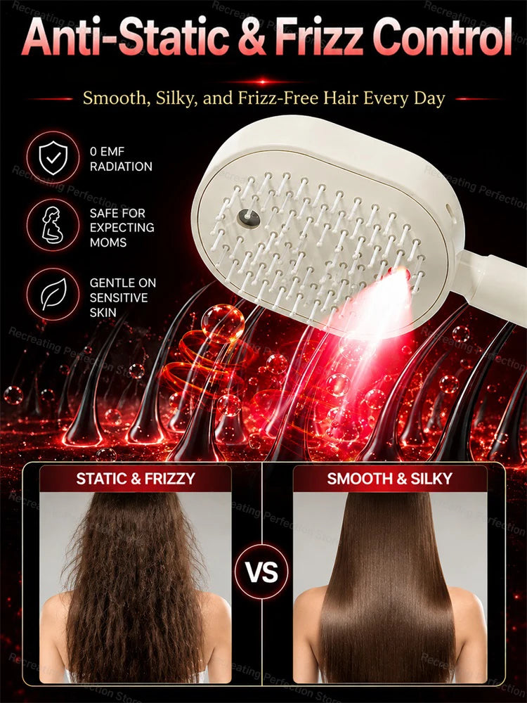 Electric Spray Air Cushion Massage Hair Brush – Anti-Tangle, Smoothing, Scalp Massage, Wet & Dry Use, USB-C Fast Charging