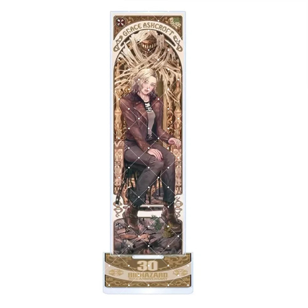 Resident Evil Claire Redfield 15cm Acrylic Stand Keychain 30th Anniversary Gothic Art Anime Figure Decor Gift For Fans!