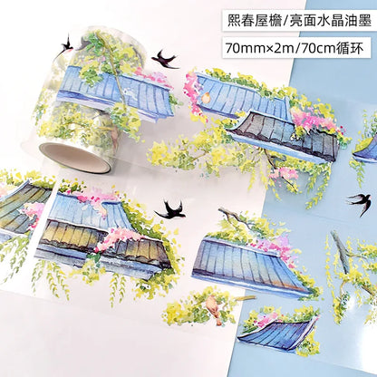 PET Washi Tapes Masking Antiquities Landscaping Decorative Planner Adhesive DIY Craft Scrapbooking Diary Journal Stickers Gifts