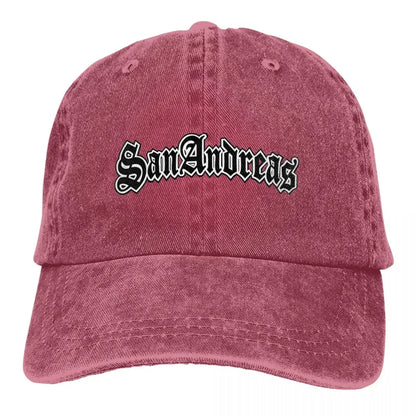 Classic GTA San Andreas Logo Baseball Cap Unisex Style Distressed Denim Sun Cap Outdoor Running Golf Adjustable Caps Hat