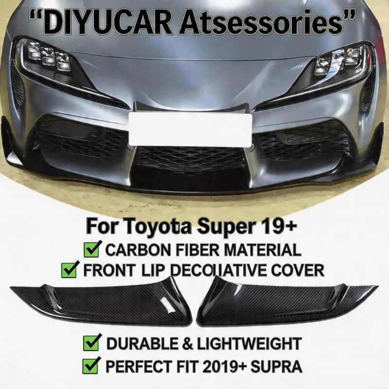 For Toyota Supra GR A90 A91 MK5 2020-2026 Real Carbon Fiber Car Front Bumper Lower Garnish Cover Trim Exterior Accessories
