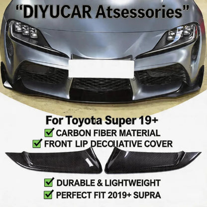 For Toyota Supra GR A90 A91 MK5 2020-2026 Real Carbon Fiber Car Front Bumper Lower Garnish Cover Trim Exterior Accessories