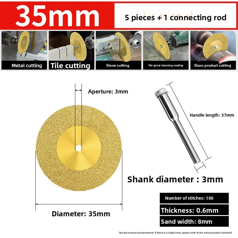 Tiling Cutting Small Slices Titanium-Coated Diamond Sand Small Saw Blades Stone Ceramic Jade Joint Cleaning and Grinding Sheets