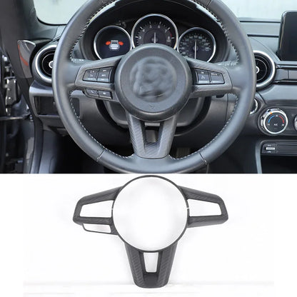 For Mazda MX-5 ND 2016-2024 Real Carbon Fiber Car Steering Wheel Decorative Frame Sticker Car Interior Accessories