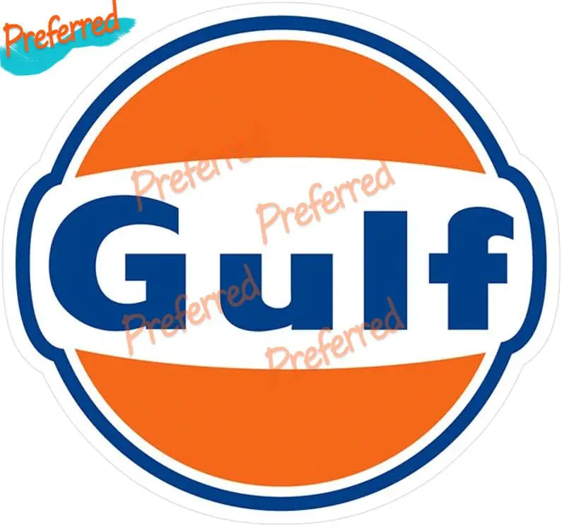 Gulf Gas Engine Oil Gulf with Flag Vinyl Decal Sticker Waterproof Tonkin Gulf Yacht Club Sticker Decal Racing Pinup Art