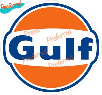 Gulf Gas Engine Oil Gulf with Flag Vinyl Decal Sticker Waterproof Tonkin Gulf Yacht Club Sticker Decal Racing Pinup Art
