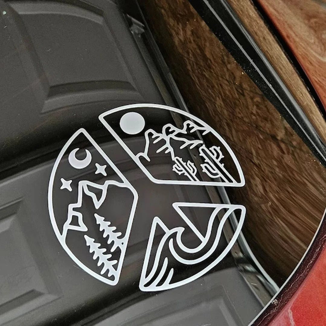 DECAL [Elemental Peace] Vinyl Decal | Mountain Decal | Peace Decal | Car Window Decal | Laptop Decal | Water Bottle Decal | Car