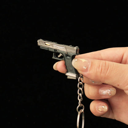 5cm Mini Gun Model Keychain TtiG34 Model Jewelry Metal Pendant Key Chain Chaveiro Bag Car Key Holders Gift For Kids Men