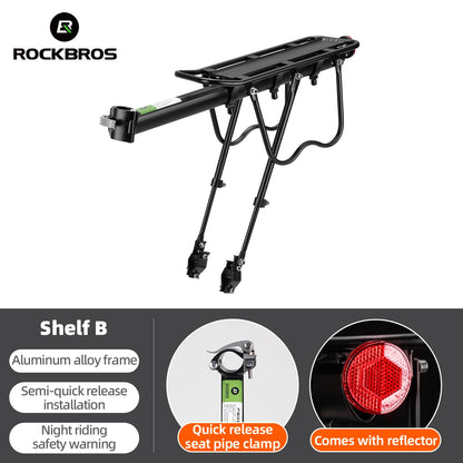 ROCKBROS Bike Rack Aluminum Alloy MTB Bike Bicycle Carrier Holder Luggage Rack Trunk Detachable Bike Rear Shelf Racks Holder