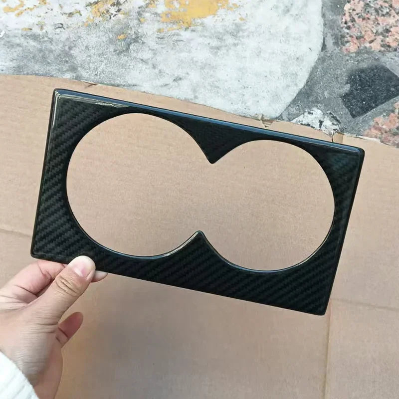 For Nissan GTR R35 Real Dry Carbon Fiber 2008-2016 Interior Center Console Tea Cup Frame Decoration Modification Accessories