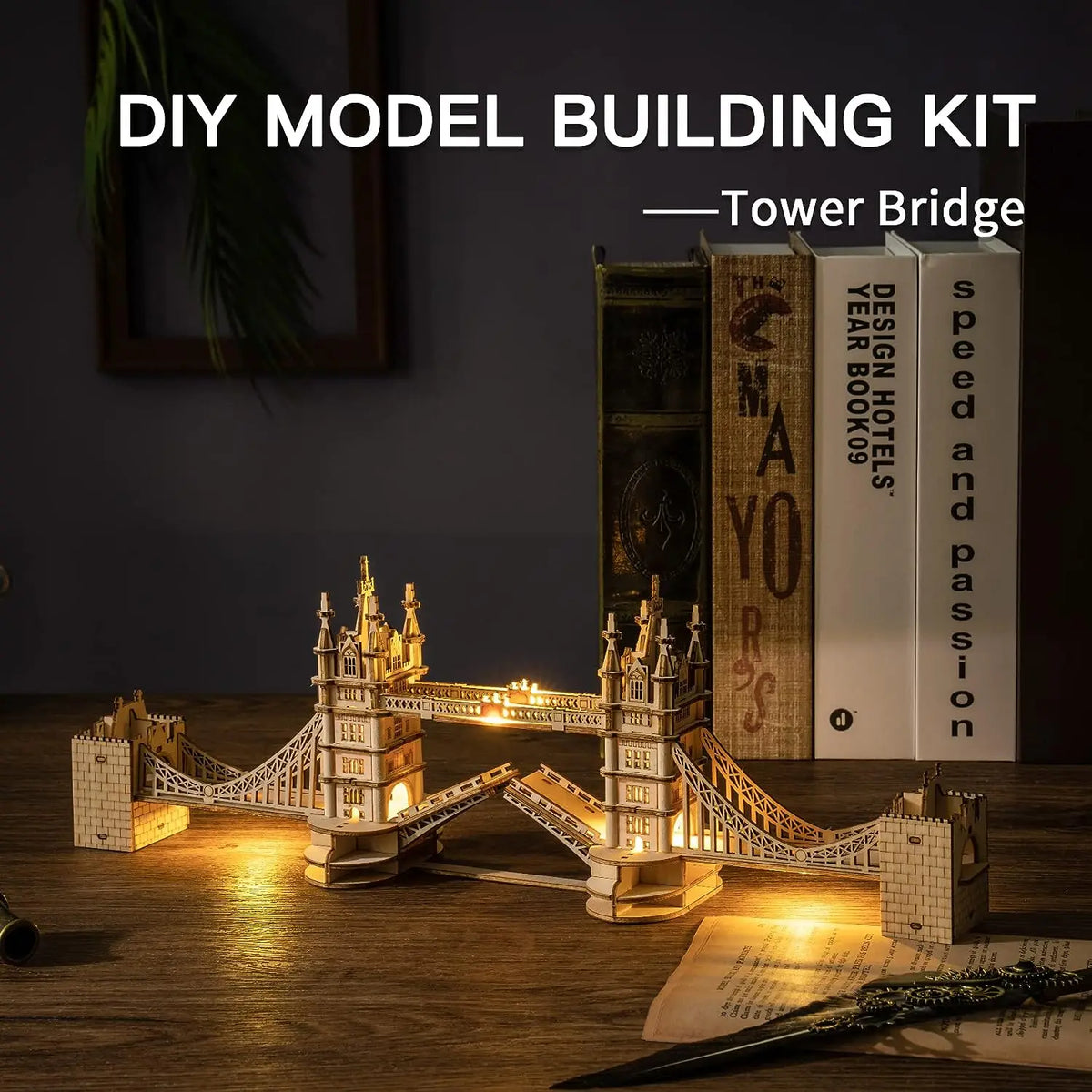 Robotime 3D Puzzle Wooden Kits DIY Tower Bridge Big Ben Set  Eiffel Tower Model Kit Home Decor Birthday Gifts