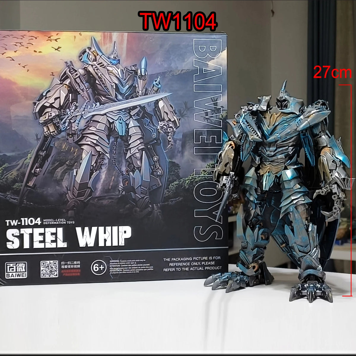 BAIWEI Robot Strafe Transformation Toy Swoop TW1104 Wing Dragon TW-1104 Steel Whip Dinosaur Deformation Figure Model Dinobot