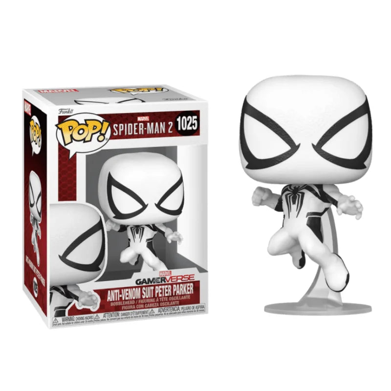 Original Funko Pop 1025 Marvel Spider‑Man 2 GamerVerse Anti‑Venom Suit Peter Parker Figure Collectible Model Toy Ornament Gift