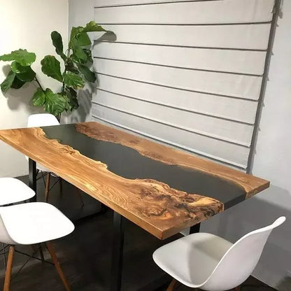 Stunning Epoxy Resin Live Edge Wood Table, Unique Handmade Art Piece for Dining Room, Office, Natural Wood and Resin ,Customized