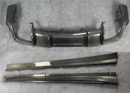 For Porsche Cayenne SUV 2018-2023 Real Carbon Fiber Bumper Front Lip Rear Diffuser Side Skirts Spoiler Splitter Body Kit