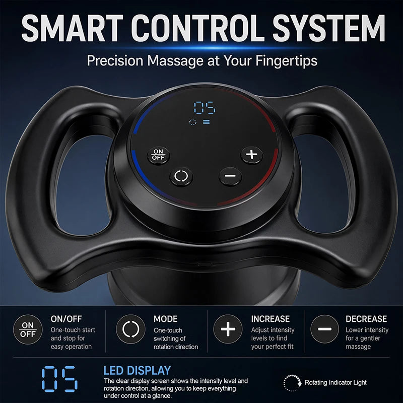 Massager Ergonomic Handheld Body with Interchangeable Rollers for Full Body Relaxation & Anti-Cellulite Care Vibrating Massager