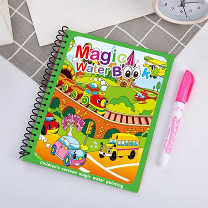 1Set Magic Water Drawing Book for Kids Reusable Water Coloring Book with Pen No Mess Painting Pad Early Educational Learning ZYF