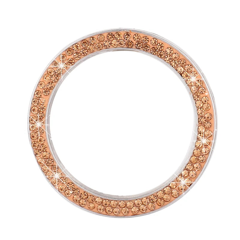 Decoration Ring Diamond Rhinestone Car Decor One Click Start Button Engine Start Stop Switch Button Cover
