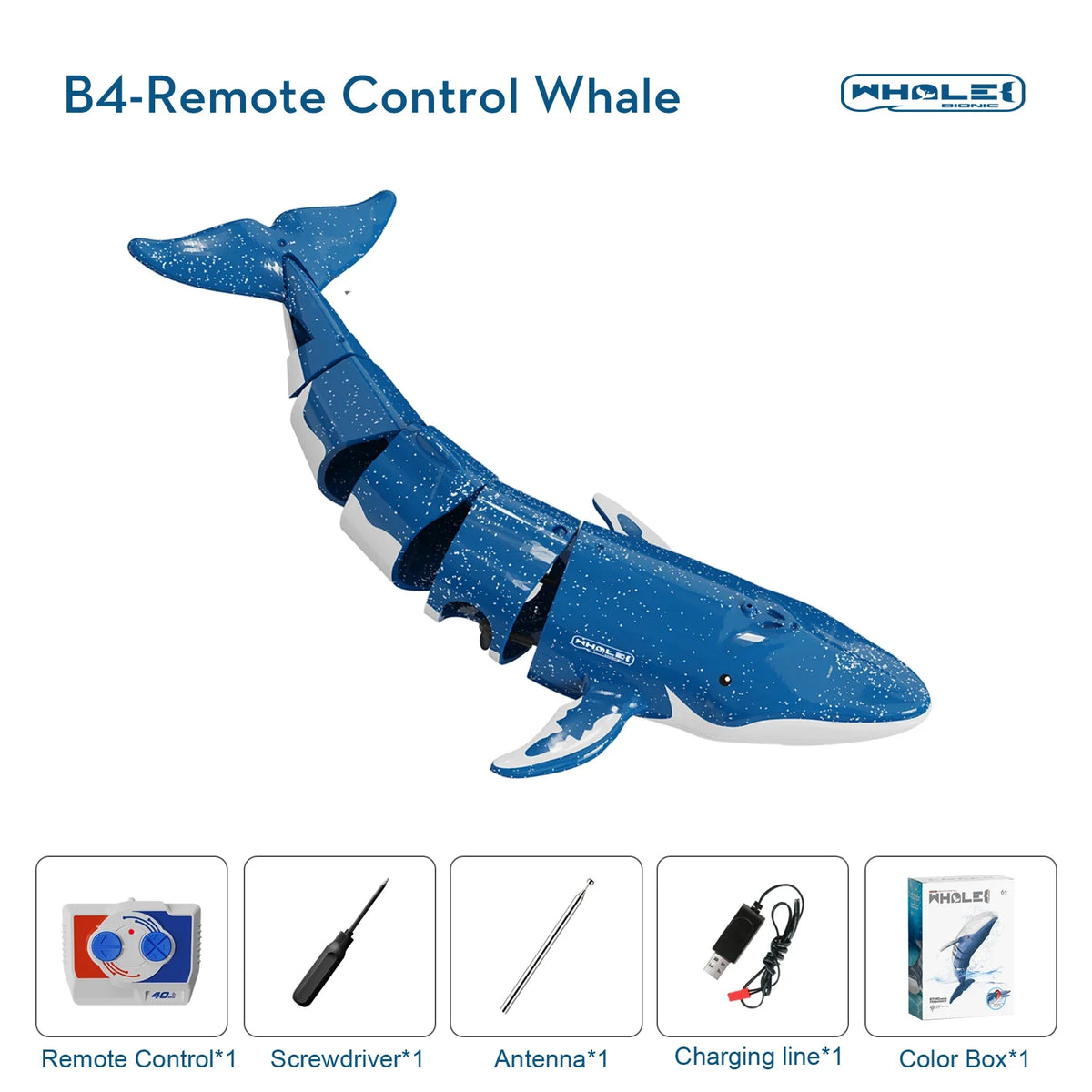 RC Shark 2.4G Remote-Controlled Submersible Simulated Whale Underwater Waterproof Toy Children Toys for Boys Kids Birthday Gifts