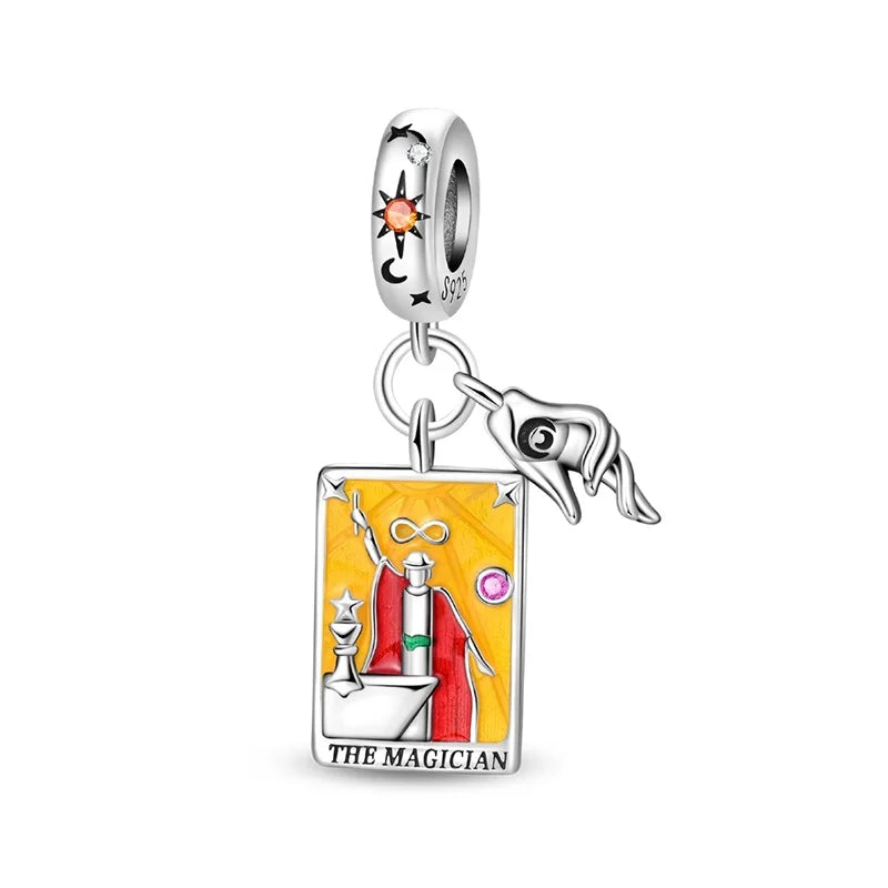 100% 925 Sterling Silver Tarot Collection Pendant DIY Hourglass Beads Fit Pandach Original Bracelet Women Jewelry Birthday Gift