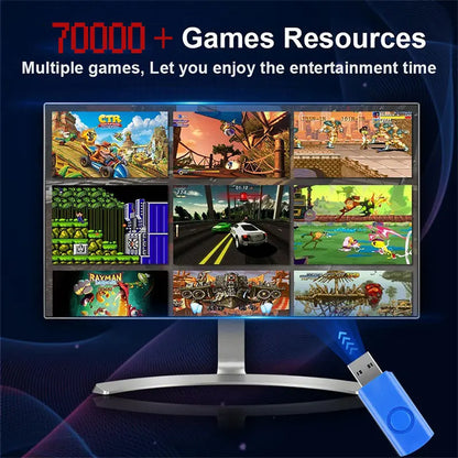 Plug-and-Play on TV NEW Retro Gaming Device 70000+ Games for Wii PS2 DC PSP NGC N64 2T Loaded X88 Console Win11 Children's Gift