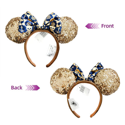 Halloween Minnie Mouse Ear Headband Adults/Child Disneyland Spider Bat PU Leather Bow Ear Women Christmas Gifts