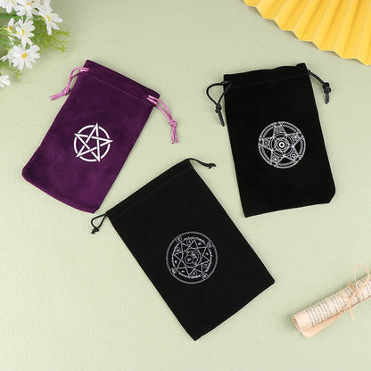 1Pc Velvet Tarots Oracle Cards Storage Bag Runes Constellation Witch Divination Accessories Jewelry Dice Drawstring Pouch