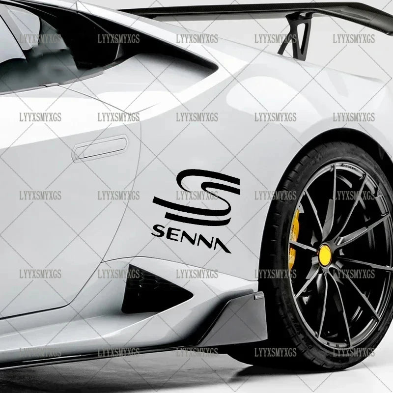 Self-Adhesive Custom Personality AYRTON SENNA Car Stickers Waterproof Sunscreen Vinyl Decal PVC wholesale Car Accessories