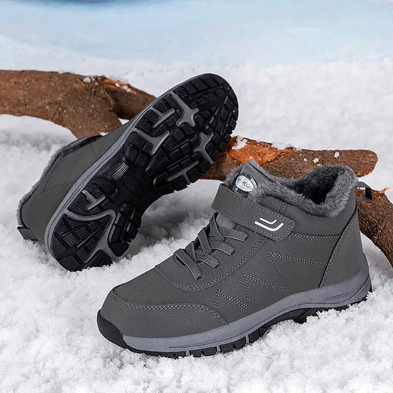 Winter Men Boots Microfiber Leather Snow Boots Man Plush Warm Causal Shoe Waterproof Men Boots Male Sneakers Spring Ankle Boots