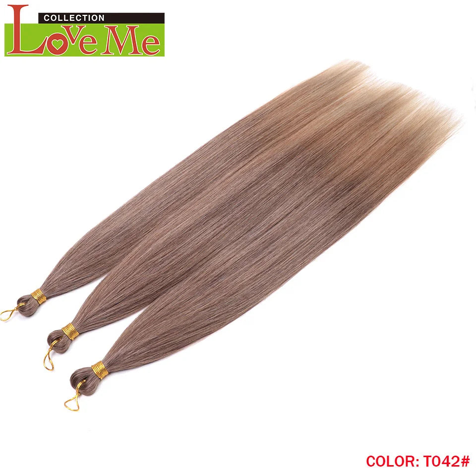 LOVE ME 28 inches 300g/3pcs Straight Hair Bundles Crochet Hair Synthetic Braiding Hair Ombre Rainbow Braids Hair Extensions