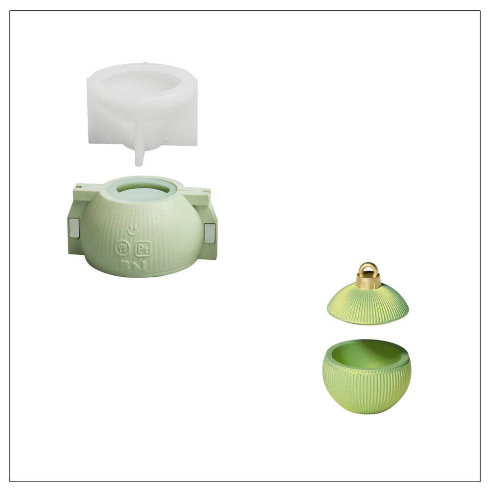 Christmas Twinkle Bauble Candle Jar Silicone Molds for Concrete Jesmonite Cement Reusable Candle Refill Mould DIY Xmas Gifts