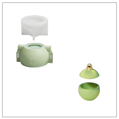 Christmas Twinkle Bauble Candle Jar Silicone Molds for Concrete Jesmonite Cement Reusable Candle Refill Mould DIY Xmas Gifts