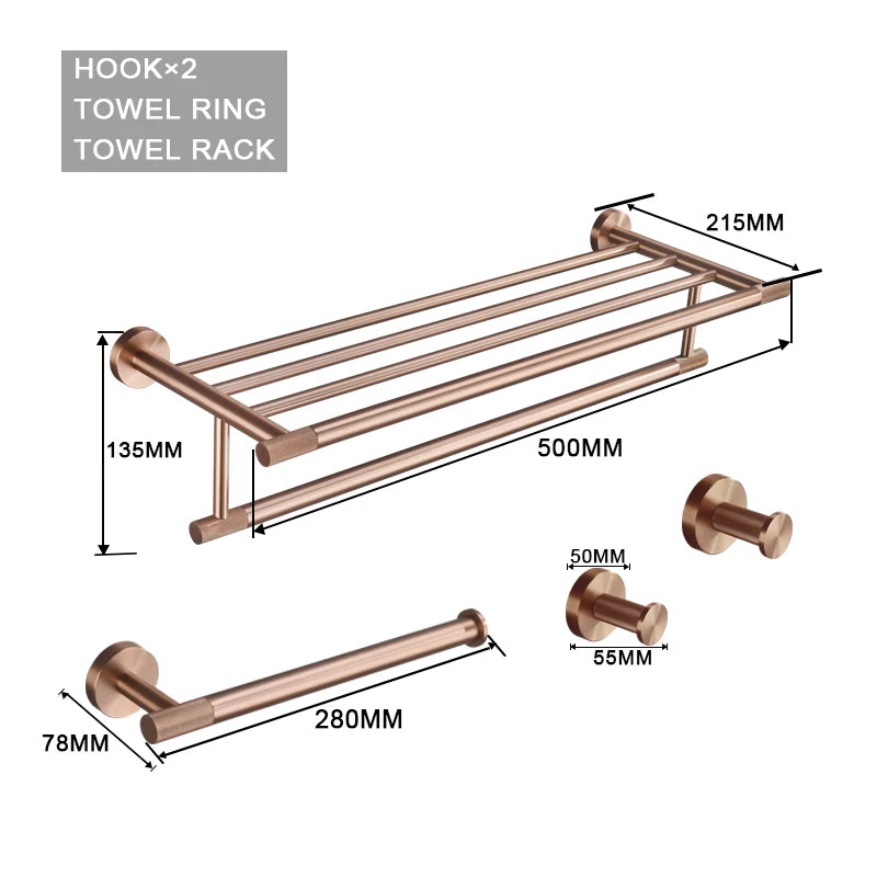 High Quality Soap Dispenser Toilet Brush Holder Toilet Paper Holder Towel Bar Rail Rack Hanger Hook Bathroom Accessories Set