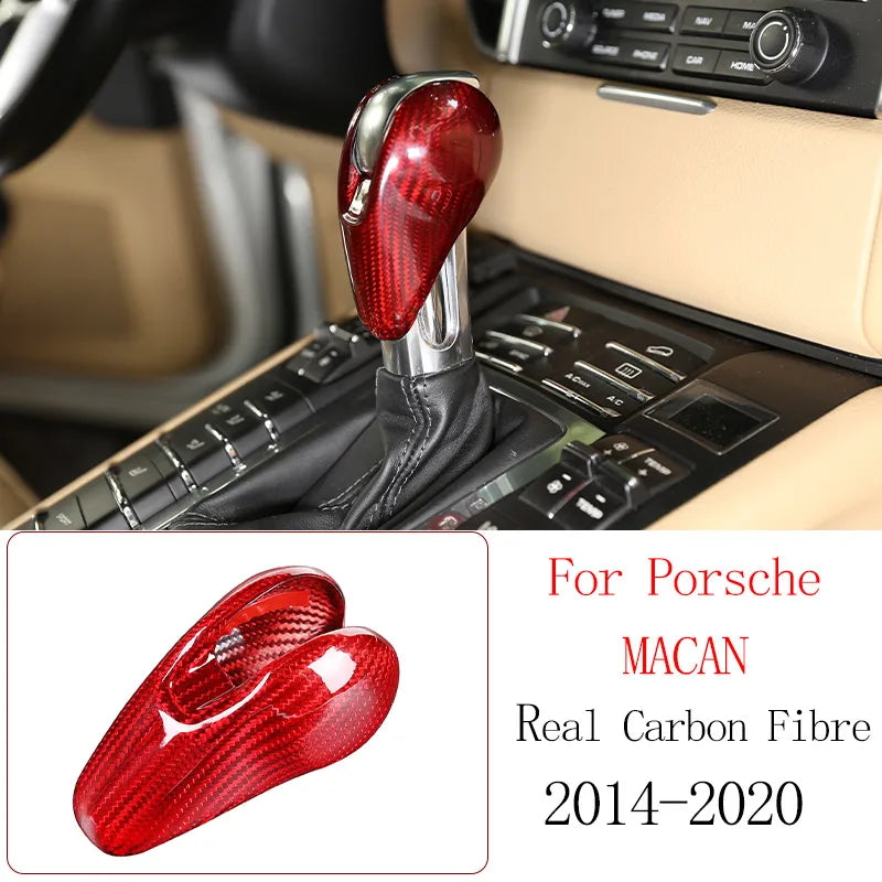 Real Carbon Fiber For Porsche Macan 2014-2020 Inner Door Central Control Gear Panel Cover Door Sill Trim Stickers Accessories
