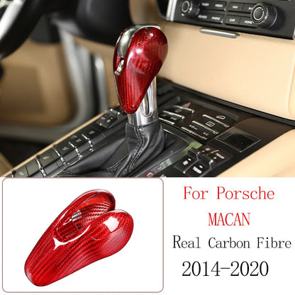 Real Carbon Fiber For Porsche Macan 2014-2020 Inner Door Central Control Gear Panel Cover Door Sill Trim Stickers Accessories