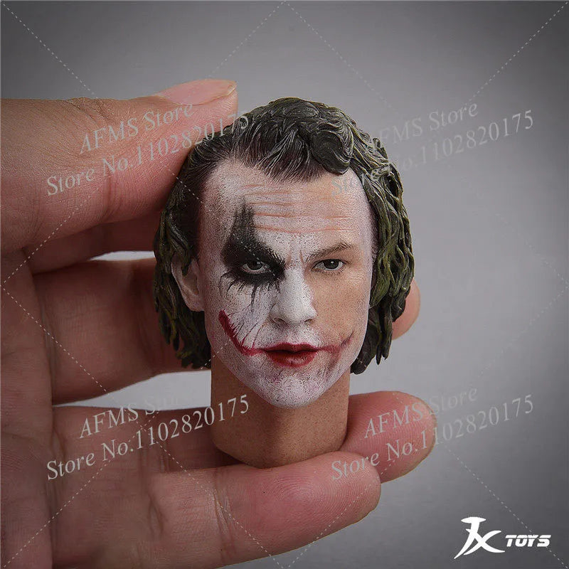 JXTOYS 1/6 Scale Collectibles Figure Clown Heath Ledger Head Sculpture Model For 12Inch Men Soldier Action Figure Body