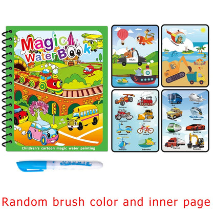 1Set Magic Water Drawing Book for Kids Reusable Water Coloring Book with Pen No Mess Painting Pad Early Educational Learning ZYF