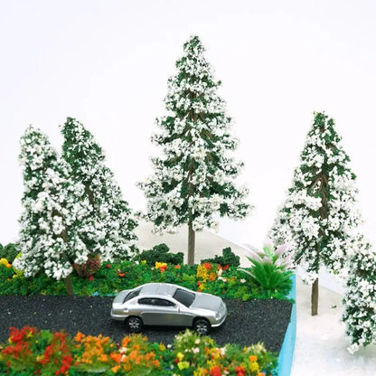 Xmas Christmas Decoration 5 Sizes Of Mini Snow Pine Model Scenery Trees For Winter Ornaments Crafts Home