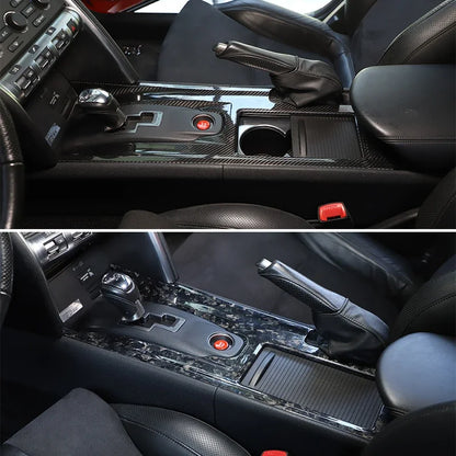 Real Carbon Fiber Car Center Console Gear Shift Panel Frame Trim Cover For Nissan GTR R35 2008-2016 LHD RHD Interior Accessories
