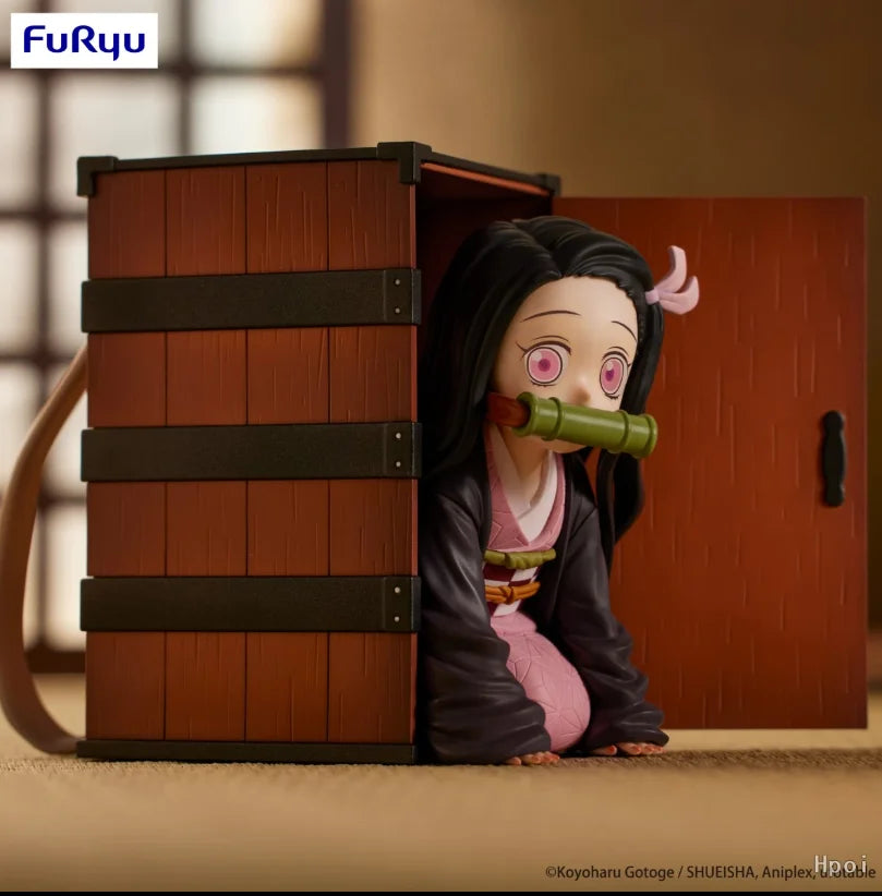 【ZW】 Genuine FuRyu Demon Slayer: Kimetsu No Yaiba Nezuko Coming Out of The Wooden Box  Figures Model Toys Gifts