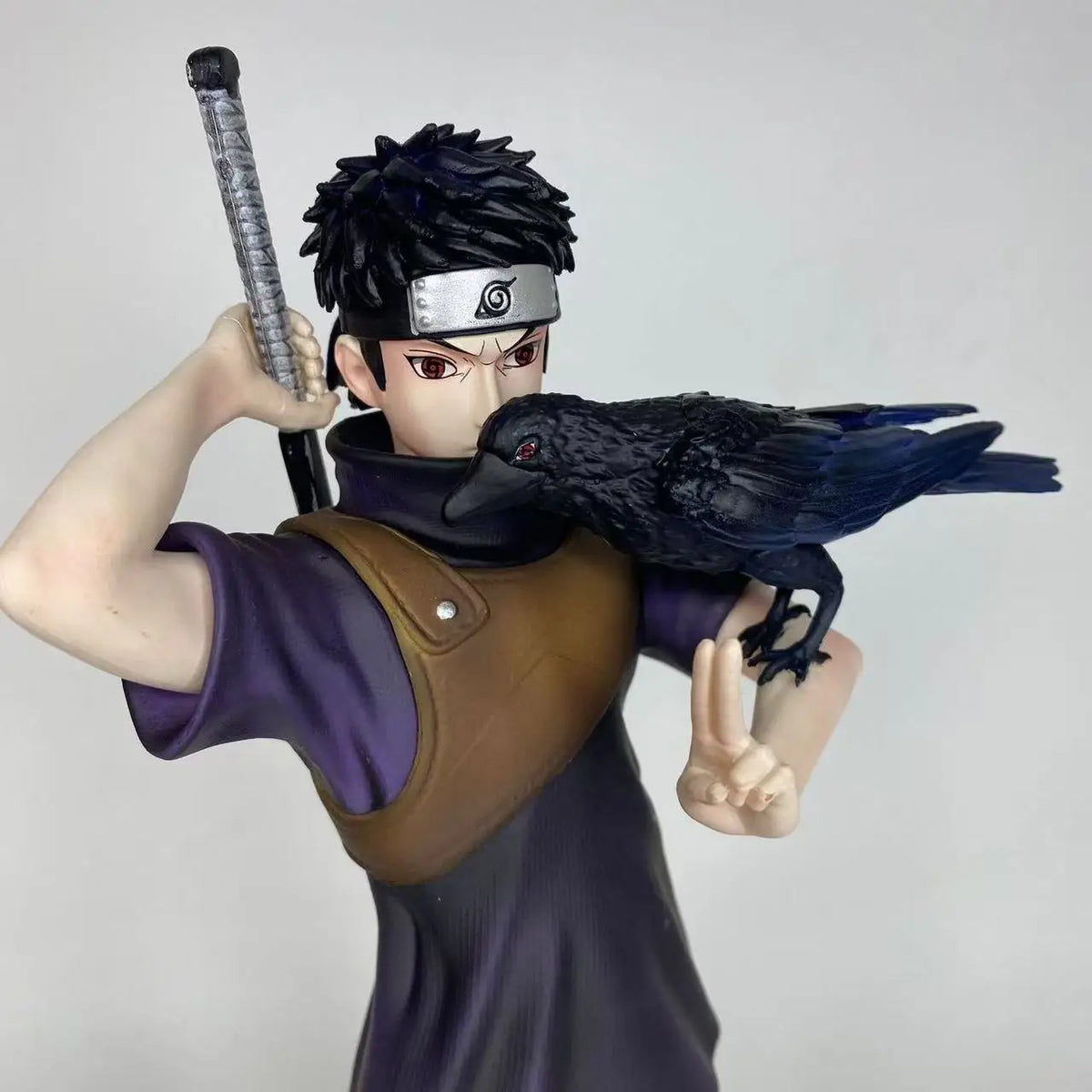 Naruto Shippuden Uchiha Shisui Figure With Crow Accessory, Young Ver. Anime Statue, Ninja Pose PVC Collectible Model Toy, Deskto
