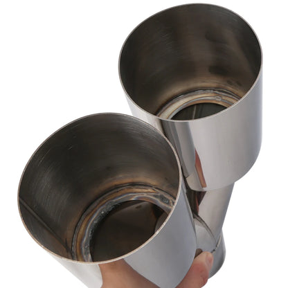 Car  Stainless Steel Muffler Tip Y Shape Double Exit Exhaust Pipe Mufflers Universal Fits exhaust pipes with a diameter of 63mm