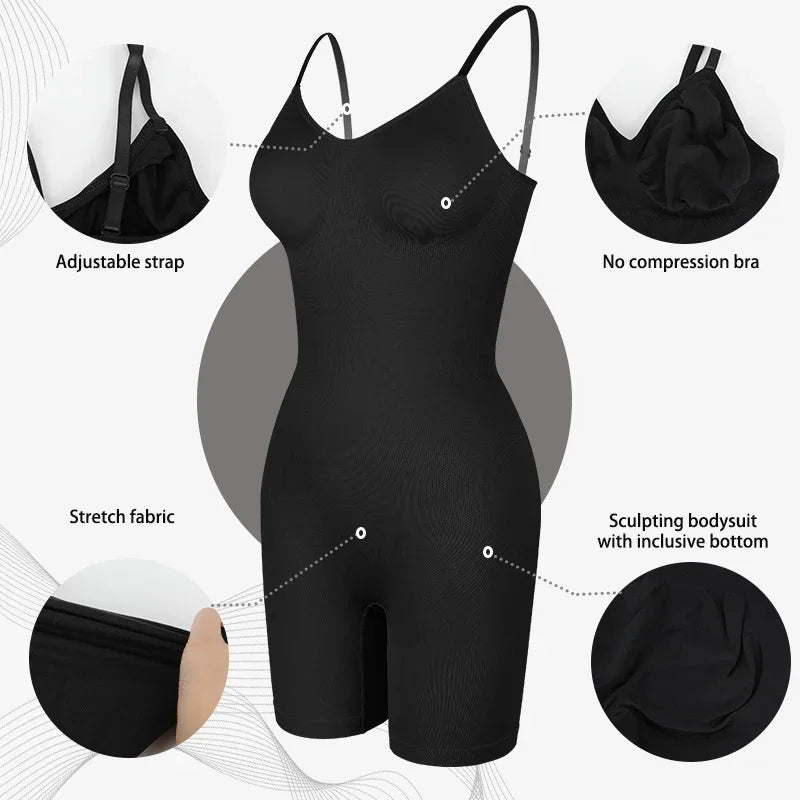 New Bodysuit Shapewear Women Tank Top Tummy Control Full Body Shaper Anti Chafing Shorts Slimming Waist Trainer Butt Lifter