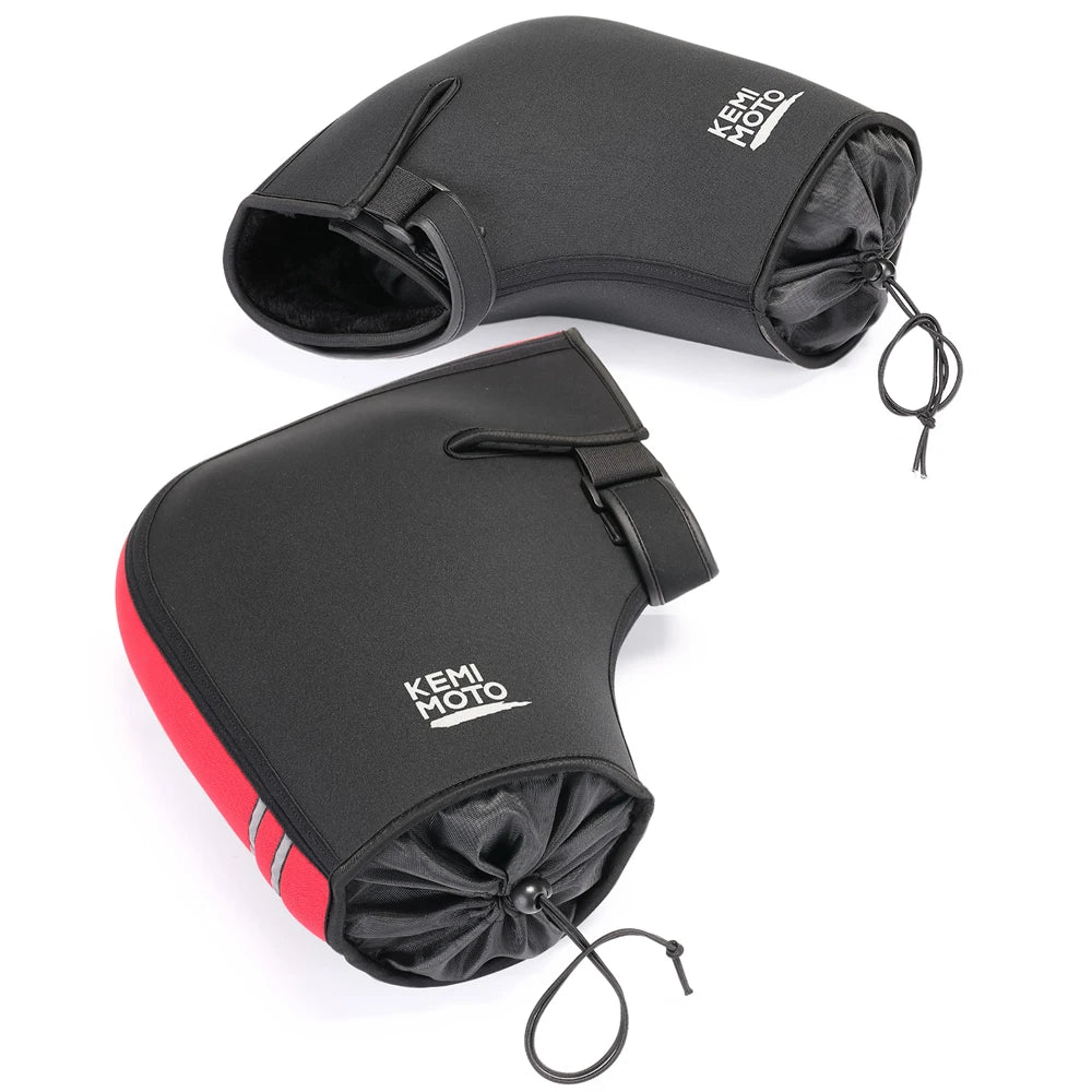 KEMITOUR Motorcycle Handlebar Gloves Scooter Hand Bar Winter Gloves Windproof Waterproof Washable For ATV Snowmobile