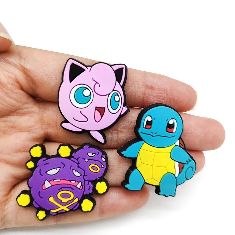 27PCS/set Pokemon Shoe Charms Cute Cartoon  For Clogs Sandals Bag Funny Shoe Accessories Party Gifts For Women Men