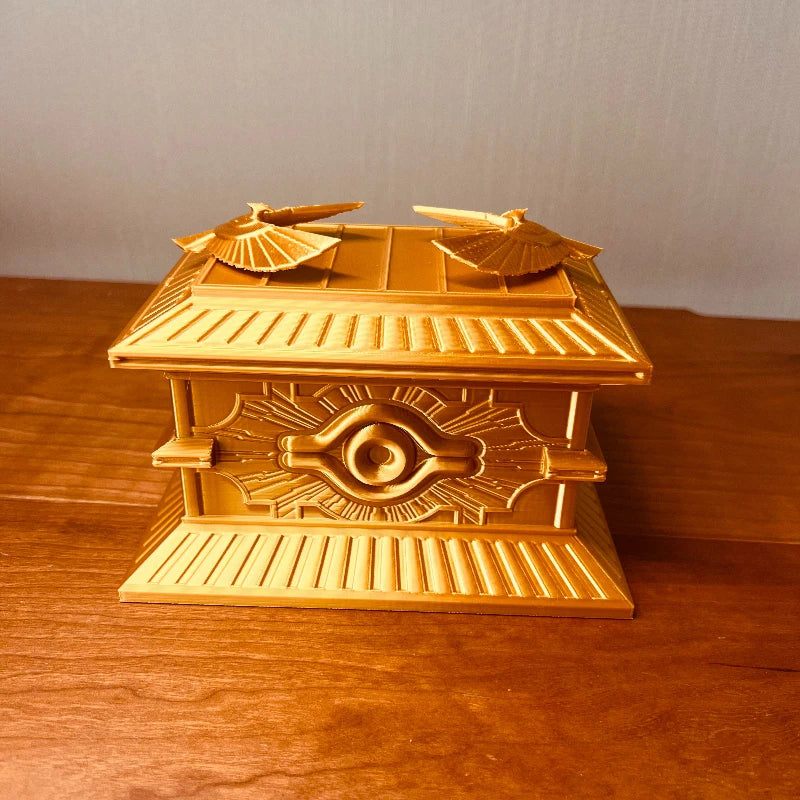 Large Capacity Magnetic Gold Sarcophagus Trading Card Storage Box 3D Printed Resin Yu-Gi-Oh Desktop Decor Anime Collectible Gift