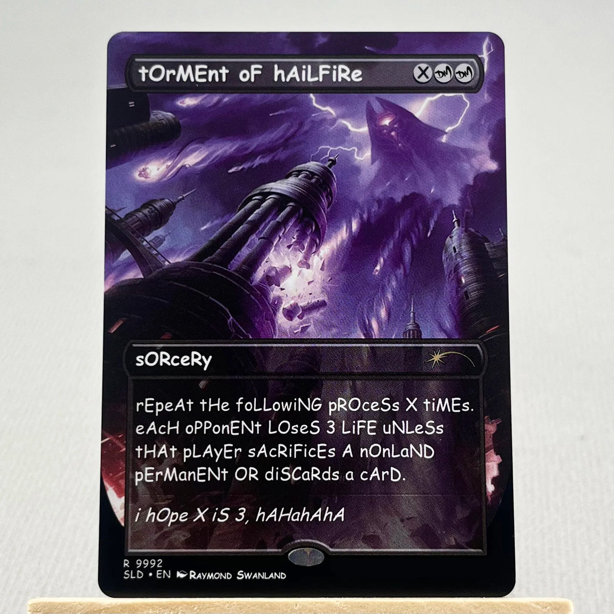 SLD HOLO19//001 Demonic Tutor Proxy Cards  Iron Maiden Sol Ring Arcane Signet Home Play Fierce Guardianship Nekusar The Mindra