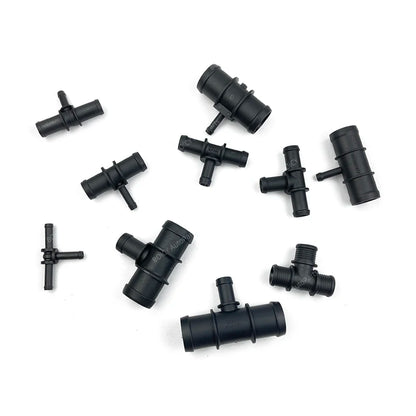 BOICY Coolant Water Pipe Tee Connector Car Black Auto 3 Way Tee Heater Water Hose Fitting Connector Kit for VW Audi Skoda Seat